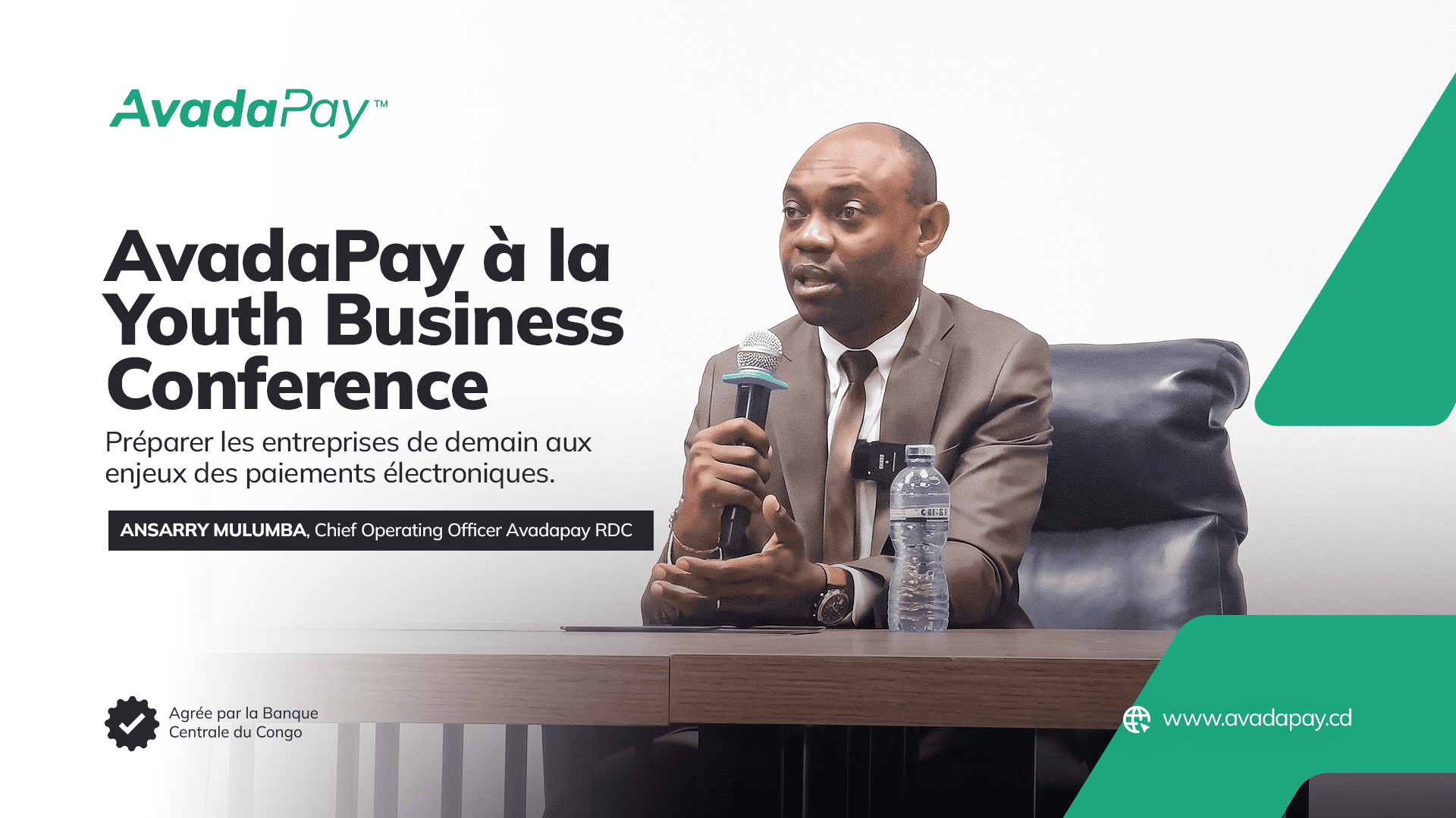 Ansarry Mulumba représentant AvadaPay lors de la Youth Business Conference